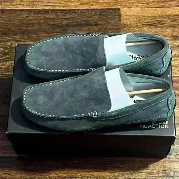 Kenneth Cole Reaction World Hold On Men's Size 9 Gray Suede Leather Slip On New - Picture 6 of 7
